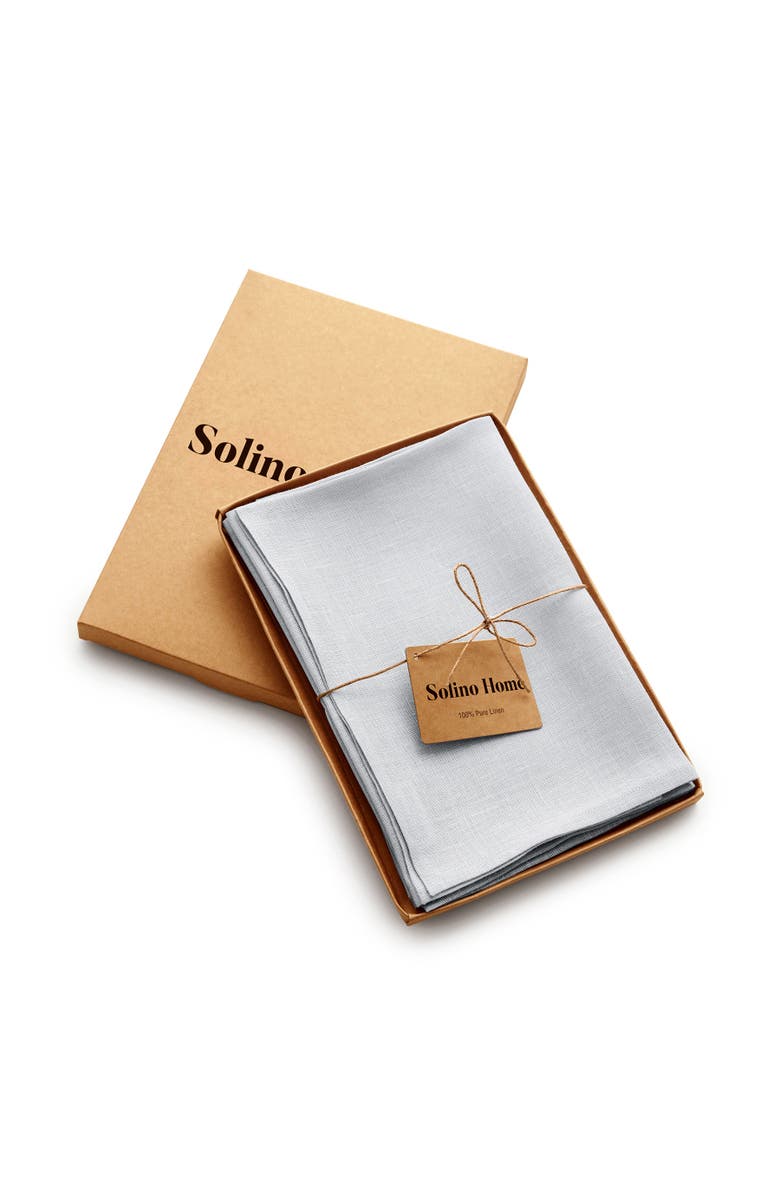 Solino Home Linen Dinner Napkins - Fete, 20" x 20", Alternate, color, Silver Cloud