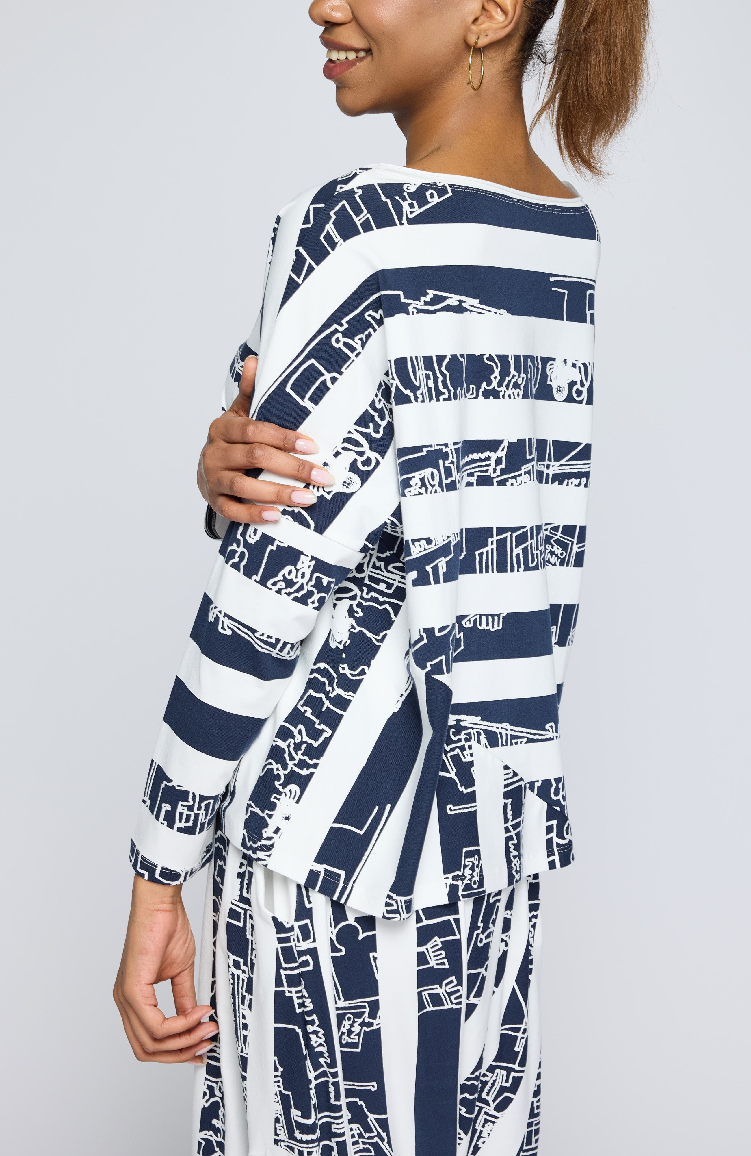Astraea Striped Cotton Jersey Blouse - image 4