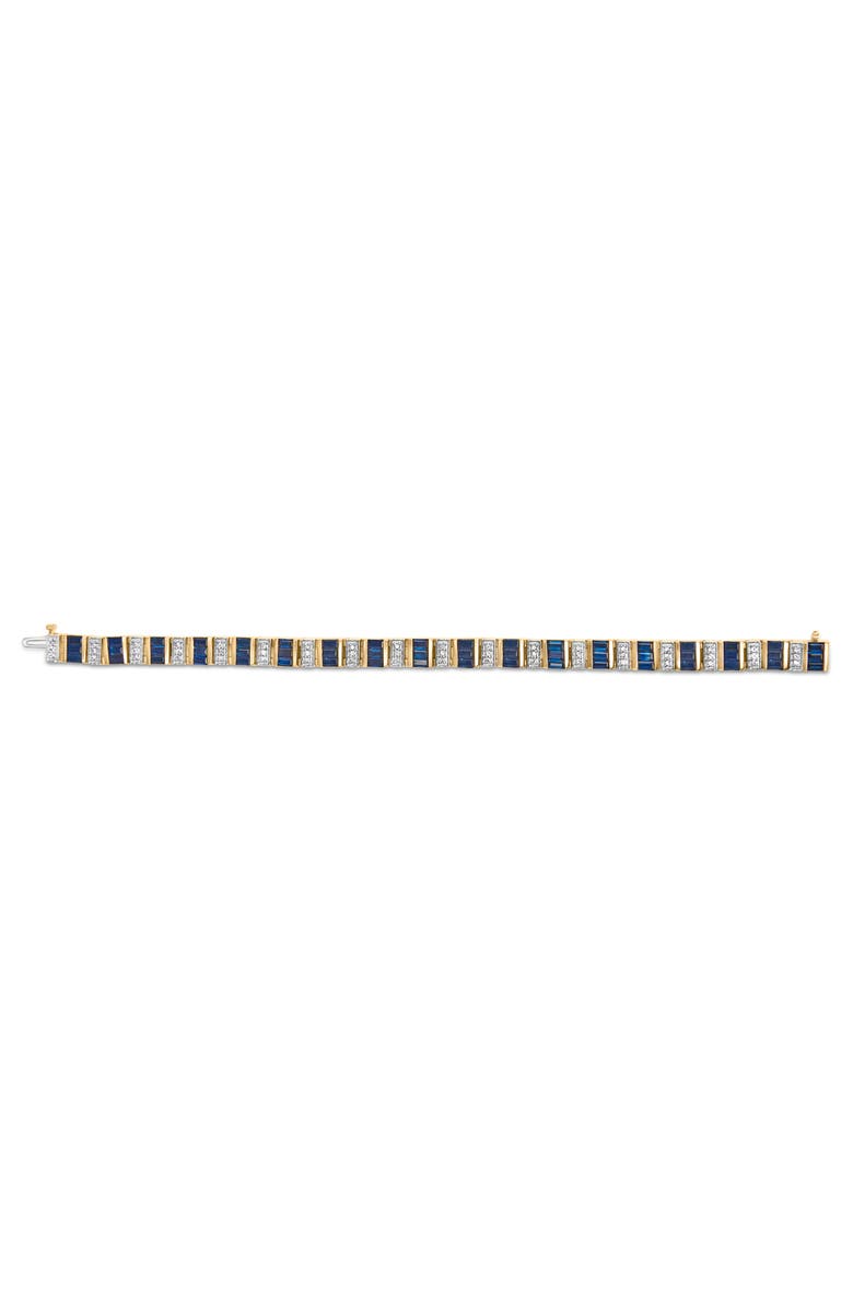 Haus of Brilliance 14K Gold 2/5 Cttw Diamond & 8.0 Cttw Sapphire Link Bracelet, Alternate, color, Yellow