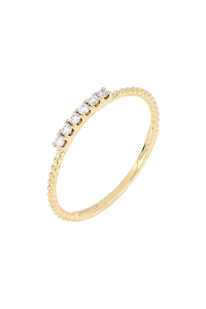 Icons Twisted Diamond Stacking Ring (Nordstrom Exclusive), Main, color, YELLOW GOLD