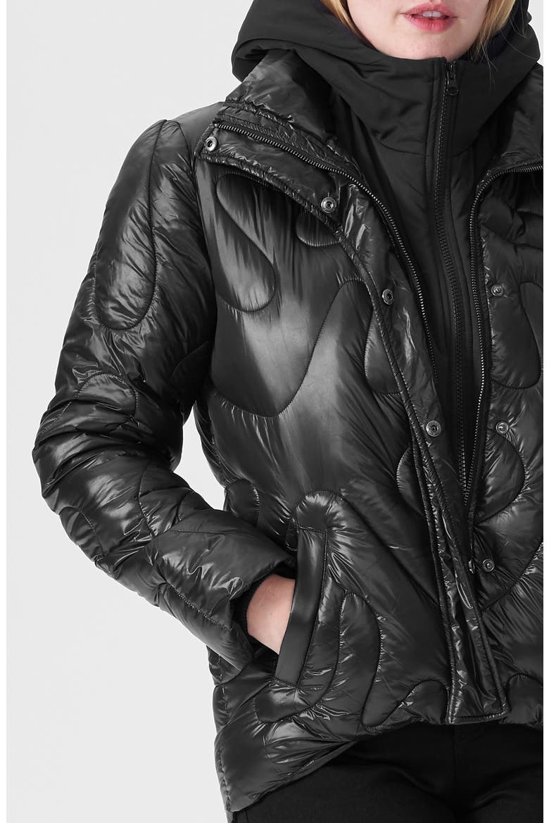 Josie Short Water Resistant Puffer Jacket, Alternate, color, BLACK
