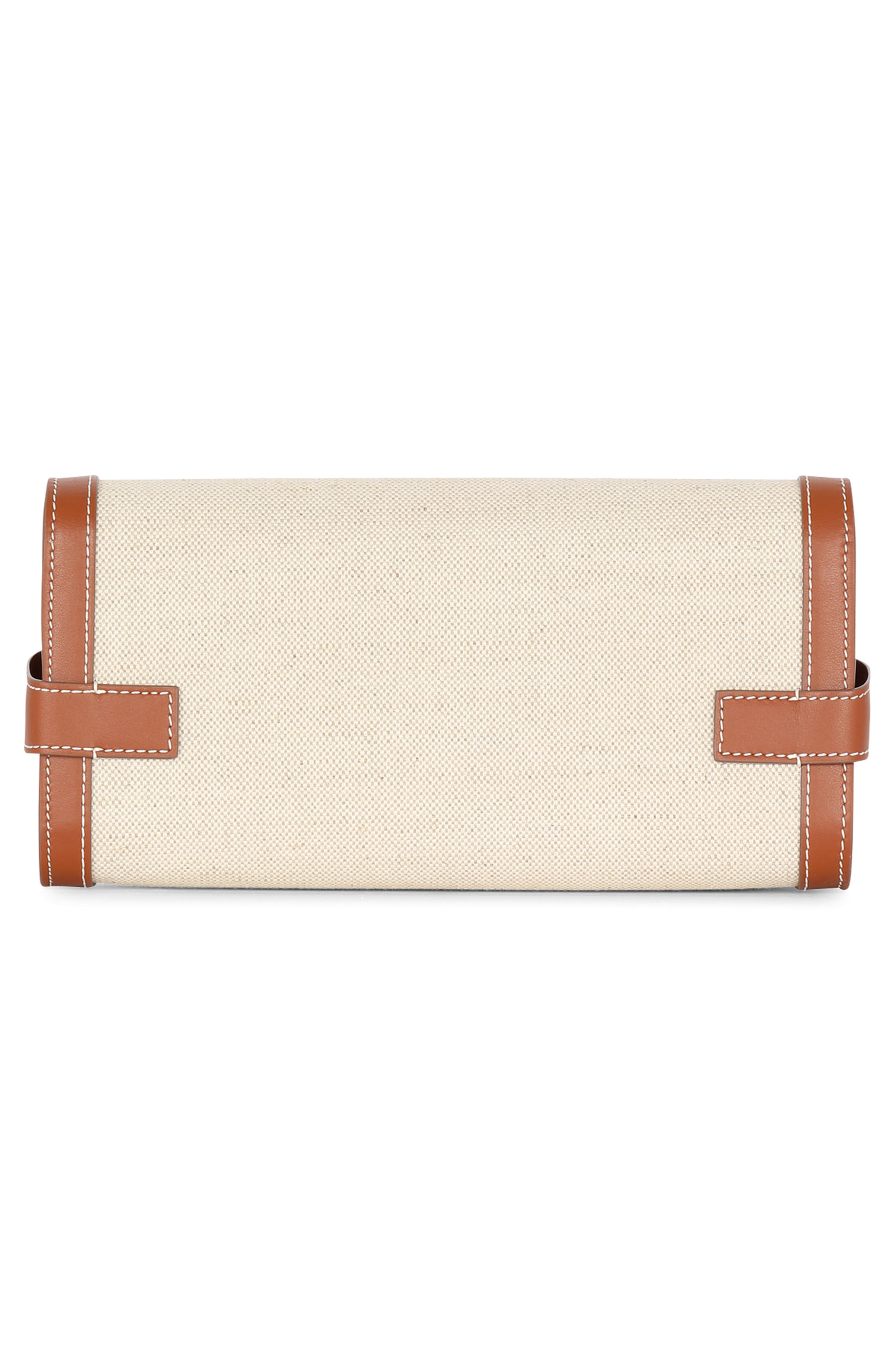 Balmain B-Buzz 23 Canvas & Leather Clutch, Alternate, color, 