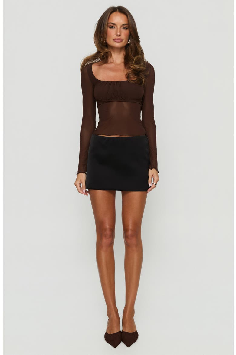 Victoire Mesh Top, Alternate, color, CHOCOLATE