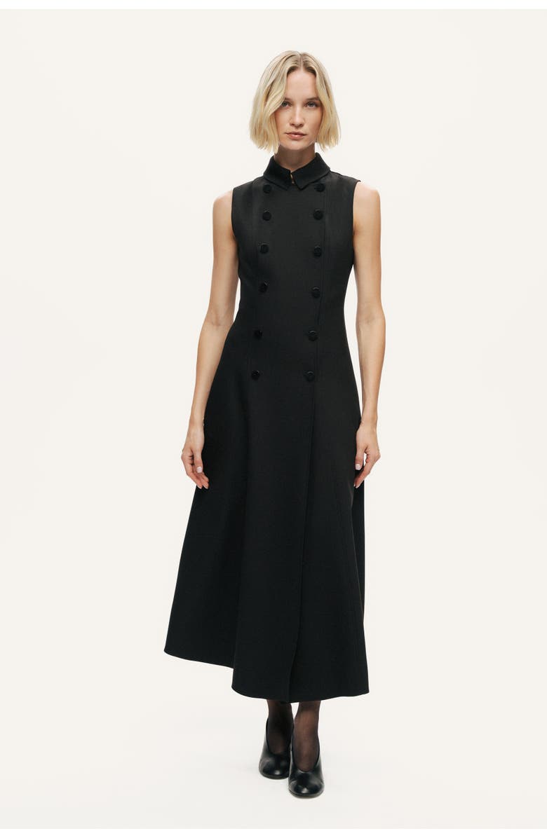 Nocturne Sleeveless Double-Breasted Midi Dress, Main, color, Black