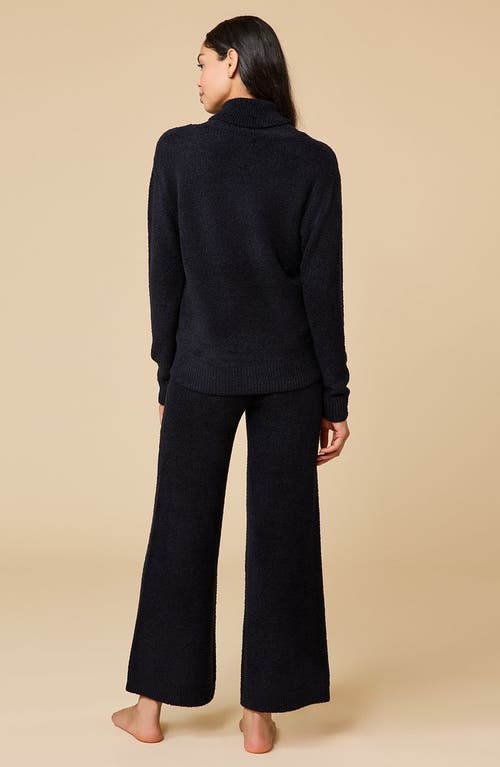 Softies Ultra-marshmallow Shawl Collar With Pintuck Pant In Black