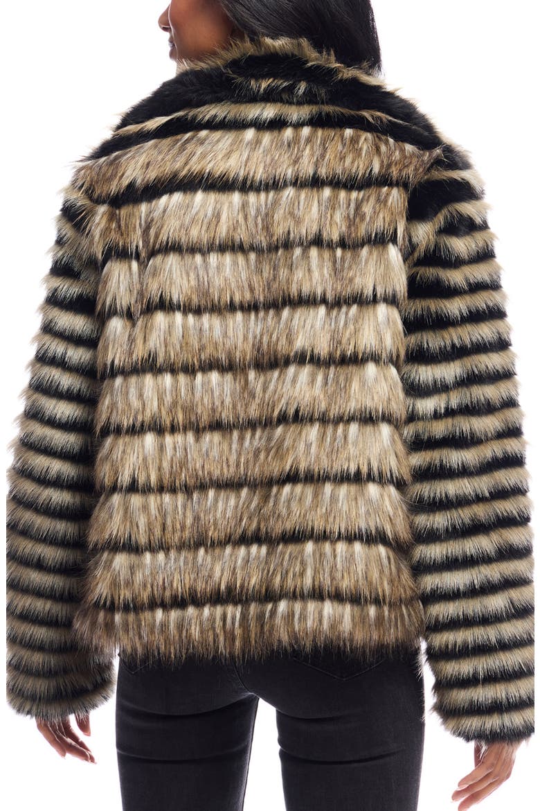 Front Row Faux Fur Jacket, Alternate, color, BROWN MULTI