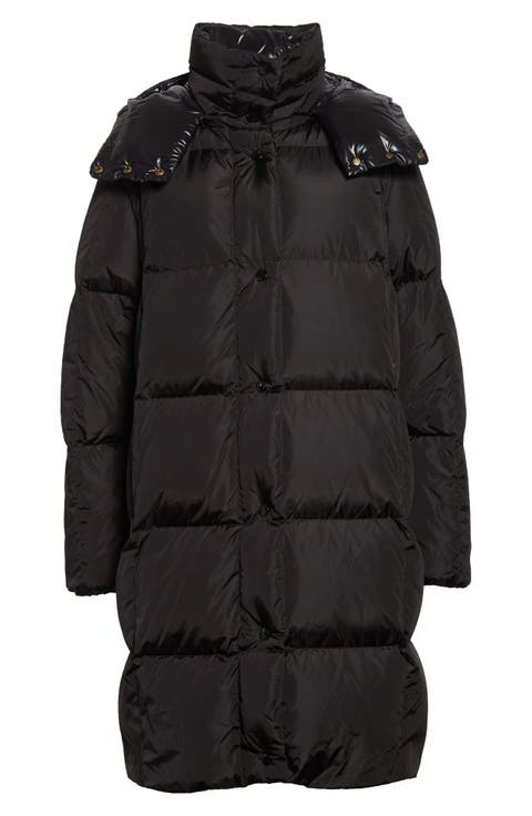 コート MONCLER Woman Coat Black K10931A00130549P3 999 Black Wete Hooded Jacket - Windbreakers & Raincoats for