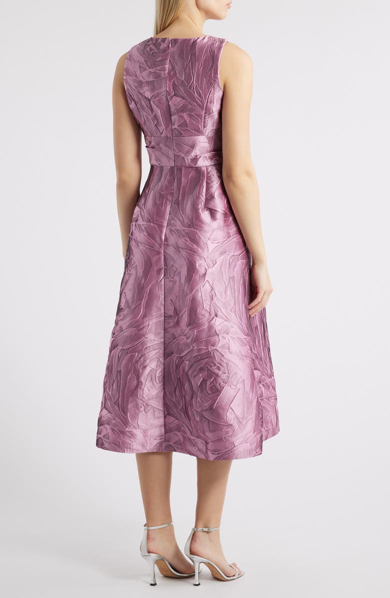 Kay Unger Odetta Floral Jacquard Sleeveless A-Line Cocktail Dress, Alternate, color, Heather Rose