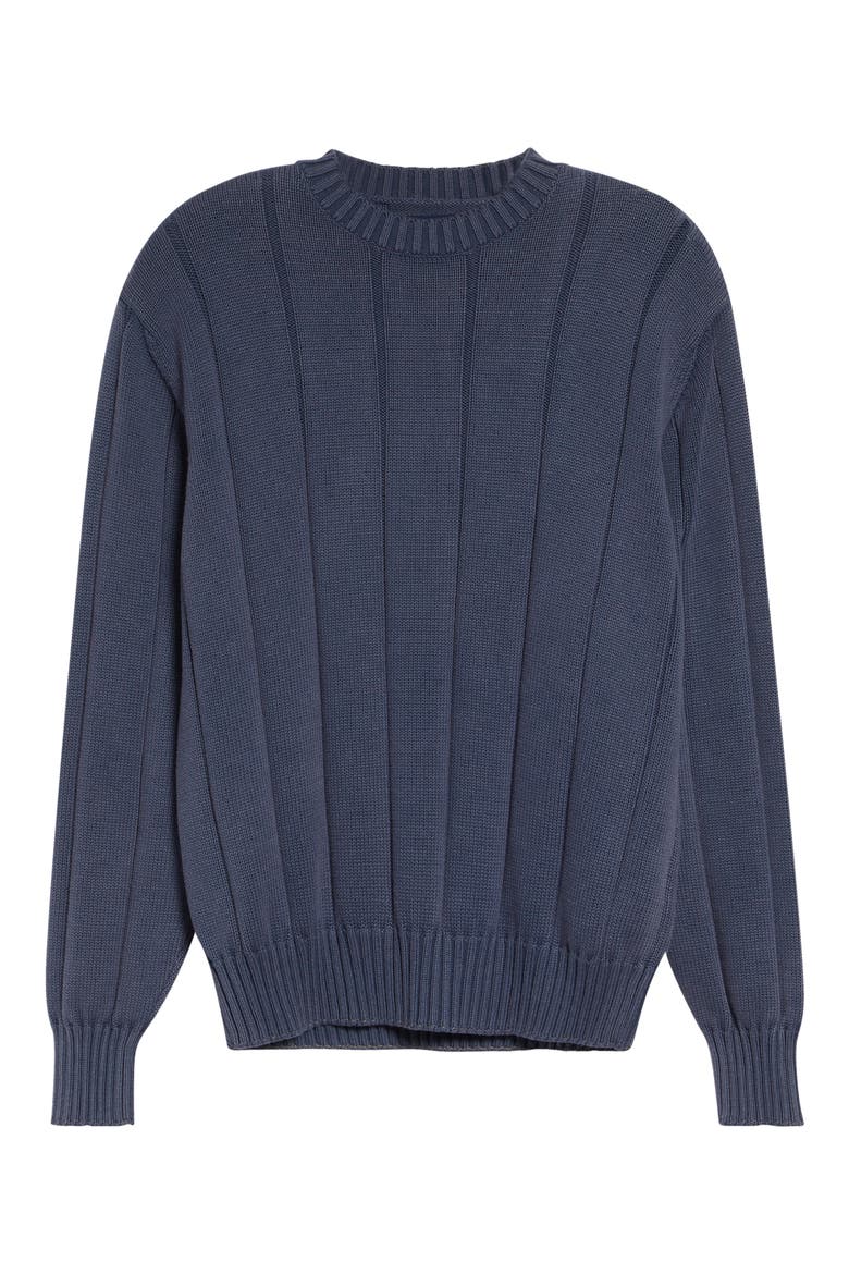 Drop Needle Cotton Sweater, Alternate, color, DEEP BLUE