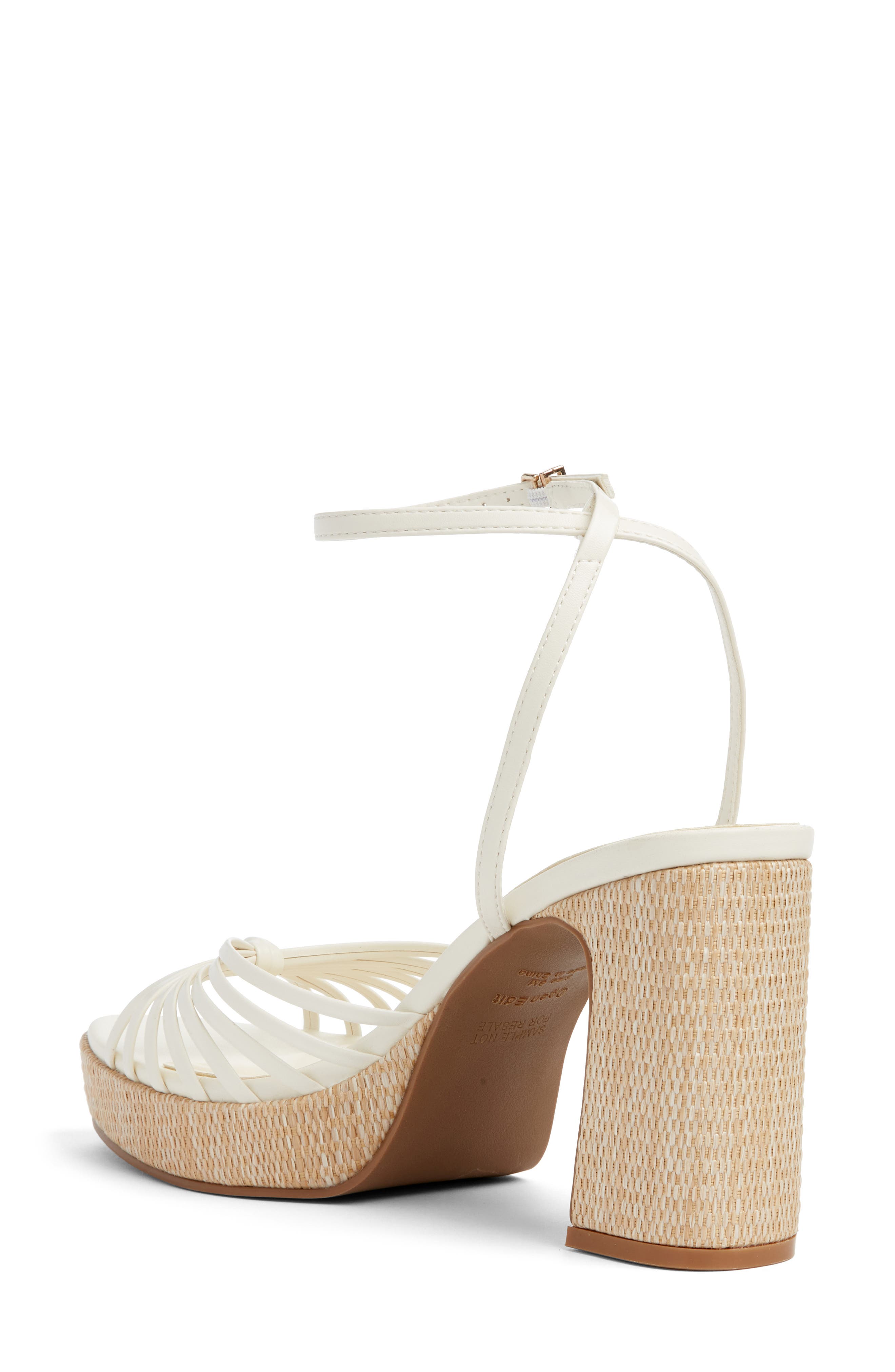Emily Ankle Strap Platform Sandal, Alternate, color, IVORY EGRET