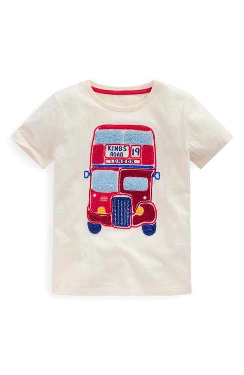 Mini Boden Chain Stitch T-shirt Soft Ivory Bus Boys Boden In Ivory Bus