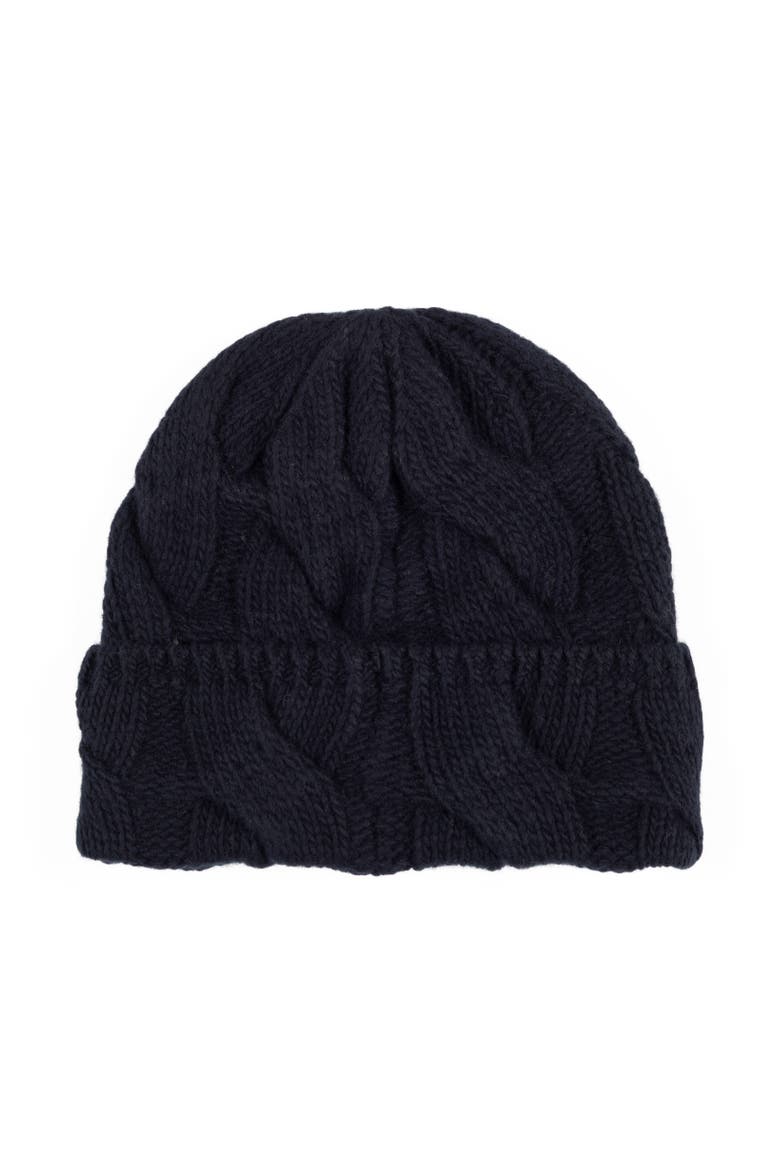 Chunky Cable Beanie, Alternate, color, Hunter Navy