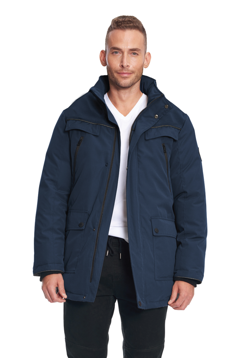 FRASER - Vegan Down Winter Parka with Removable Faux Fur, Alternate, color, NAVY