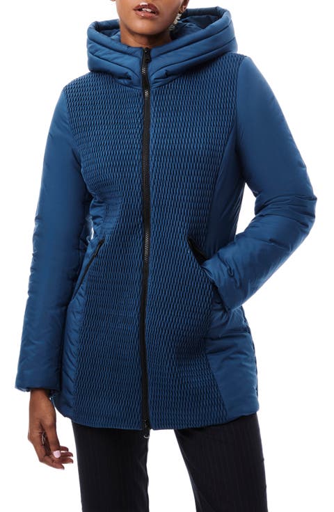 Textured Hooded Walking Coat