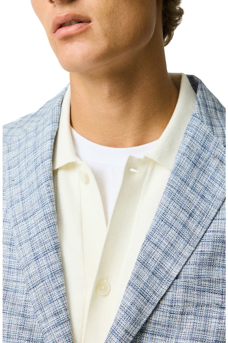 Charterhouse Sports Fit Plaid Linen Sport Coat, Alternate, color, INDIGO