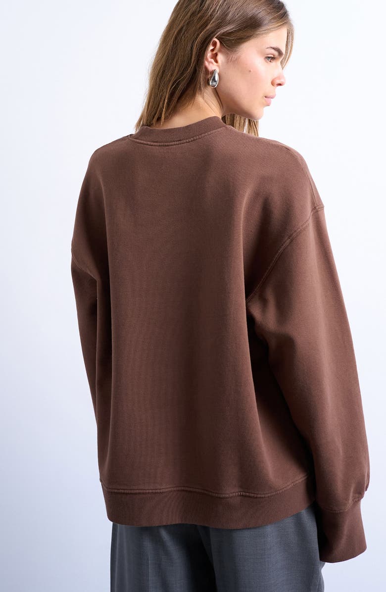 Topshop NYC Oversize Sweatshirt, Alternate, color, Brown