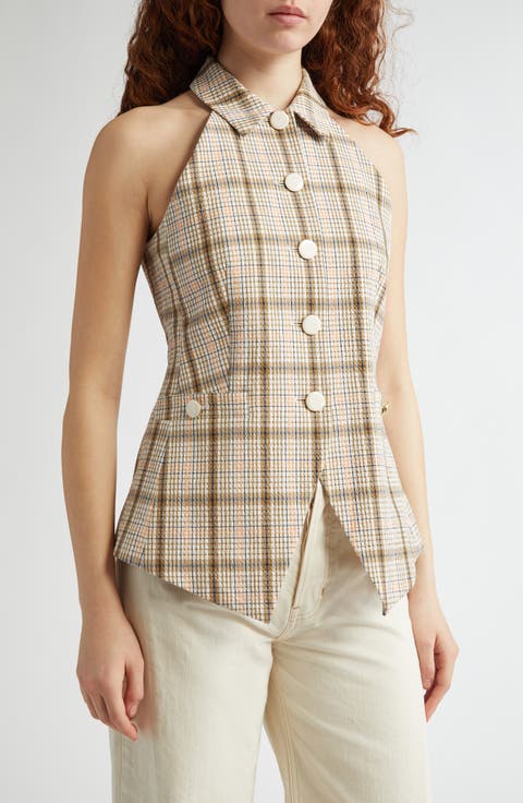 Orlinda Plaid Seersucker Vest