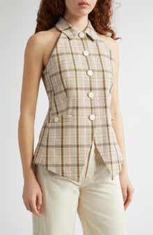 Veronica Beard Orlinda Plaid Seersucker Vest