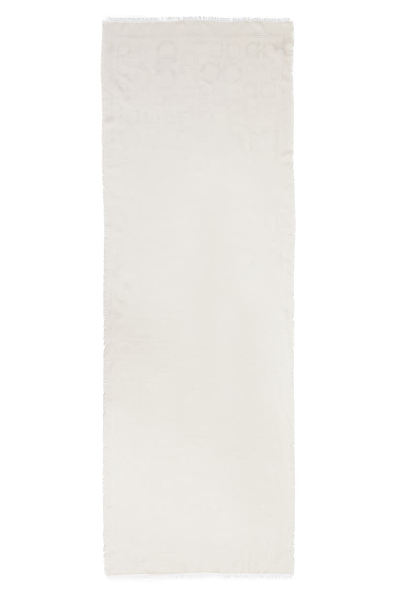 Gancini Silk & Cashmere Fringe Scarf, Main, color, NATURALE