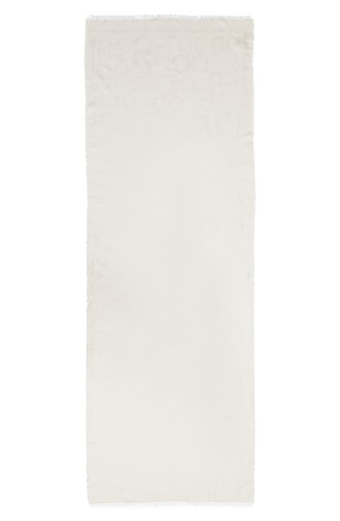 Gancini Silk & Cashmere Fringe Scarf