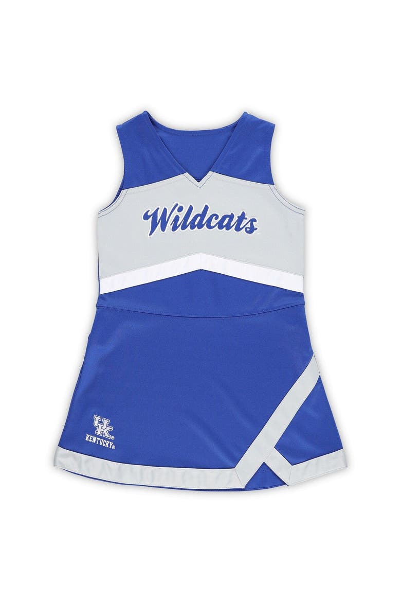 Girls Preschool Royal/Gray Kentucky Wildcats Two-Piece Cheer Captain Jumper Dress & Bloomers Set, Alternate, color, Royal