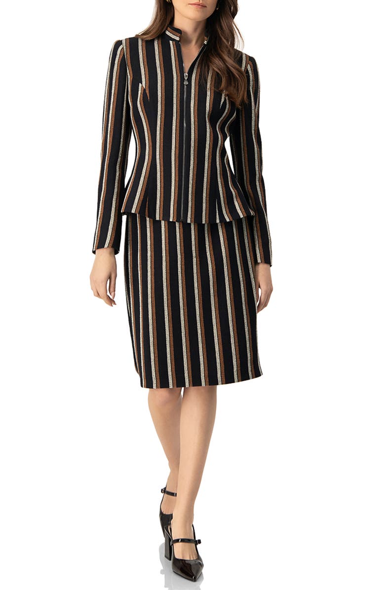IVONNE Striped Jacket, Alternate, color, Black