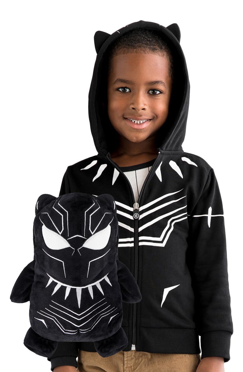 Cubcoats Marvel<sup>®</sup> 2018 Black Panther<sup>®</sup> 2-in-1 Stuffed Animal Hoodie, Main, color, 