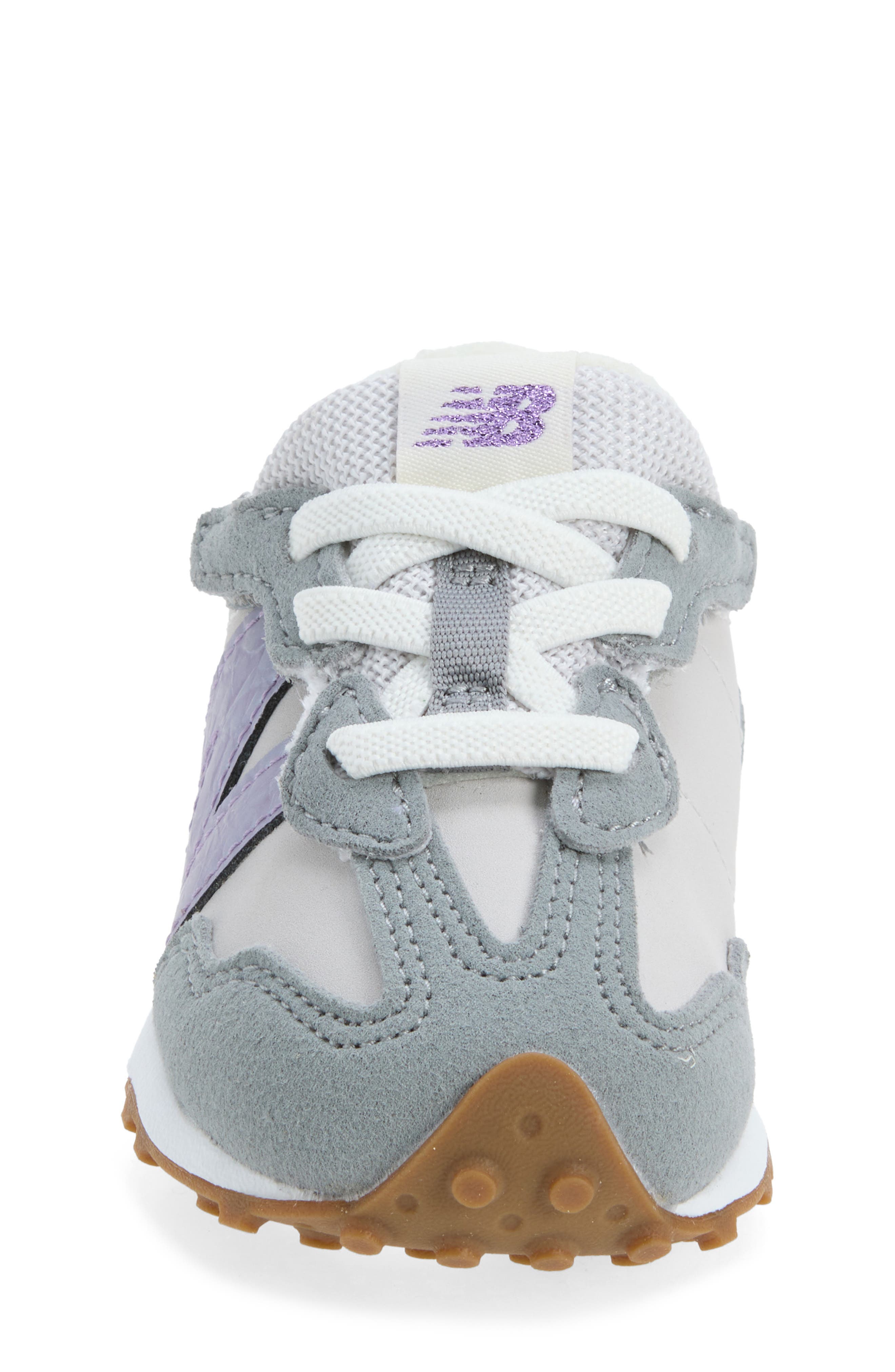 Kids' 327 Sneaker, Alternate, color, GREY MATTER/ CANDIED VIOLET