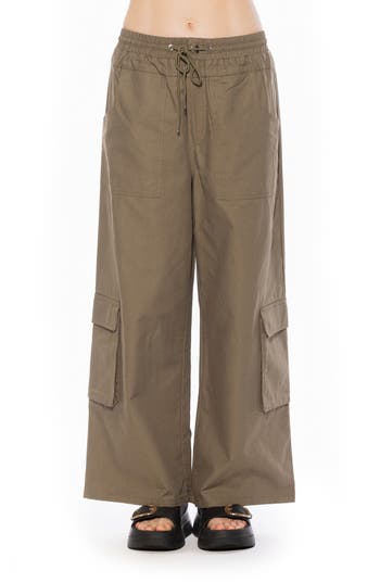 Alexia Admor Evren Drawstring Waist Cargo Pants In Green
