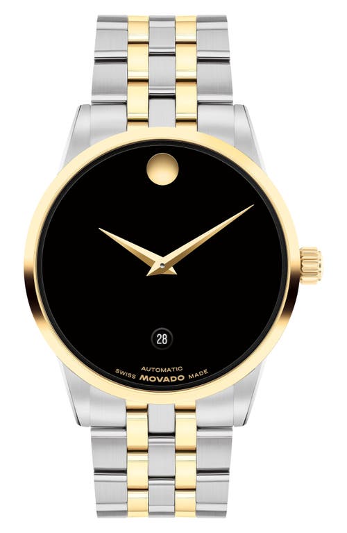 Movado Museum Classic Automatic Bracelet Watch, 40mm in Black/Two Tone at Nordstrom