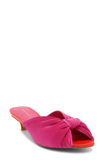 Intentionally Blank Curfew Knot Slide Sandal In Flamingo