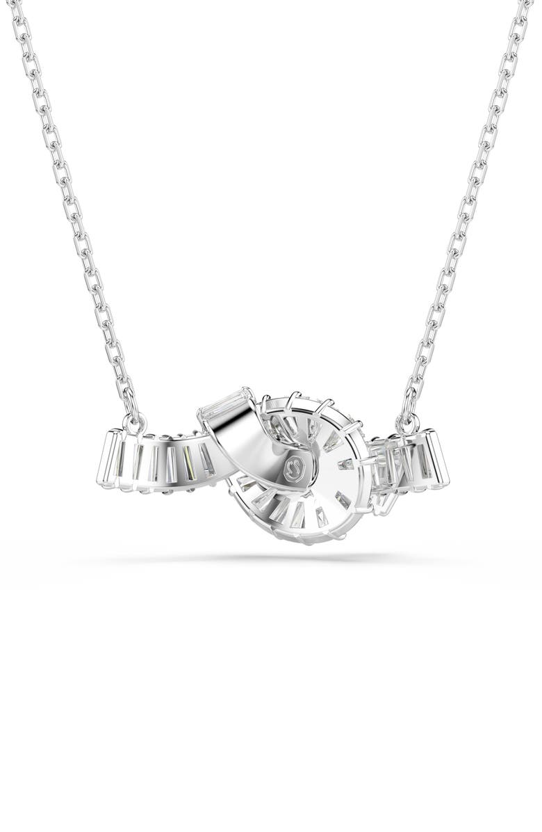 Swarovski Matrix Knot Pendant Necklace, Alternate, color, White/ Silver