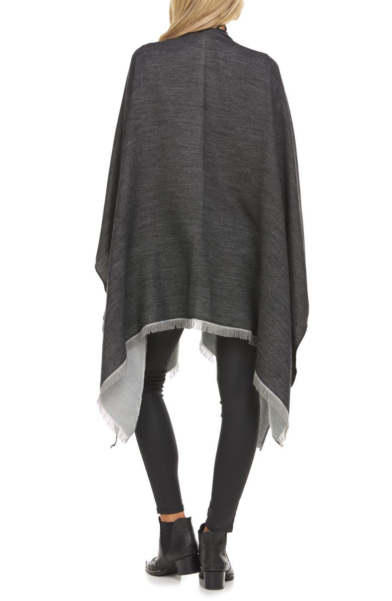 Laundry by Shelli Segal Floral Pattern Ruana Cape, Alternate, color,