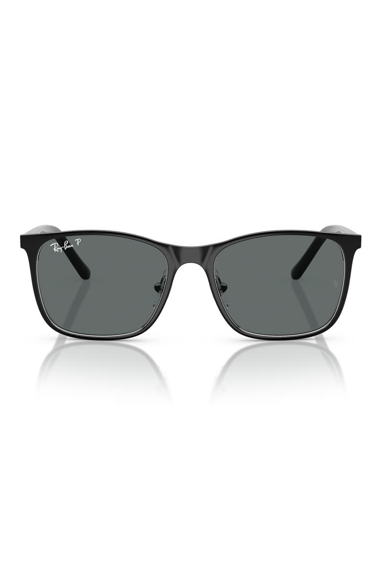 Kids' 48mm Square Sunglasses, Main, color, BLACK SILVER