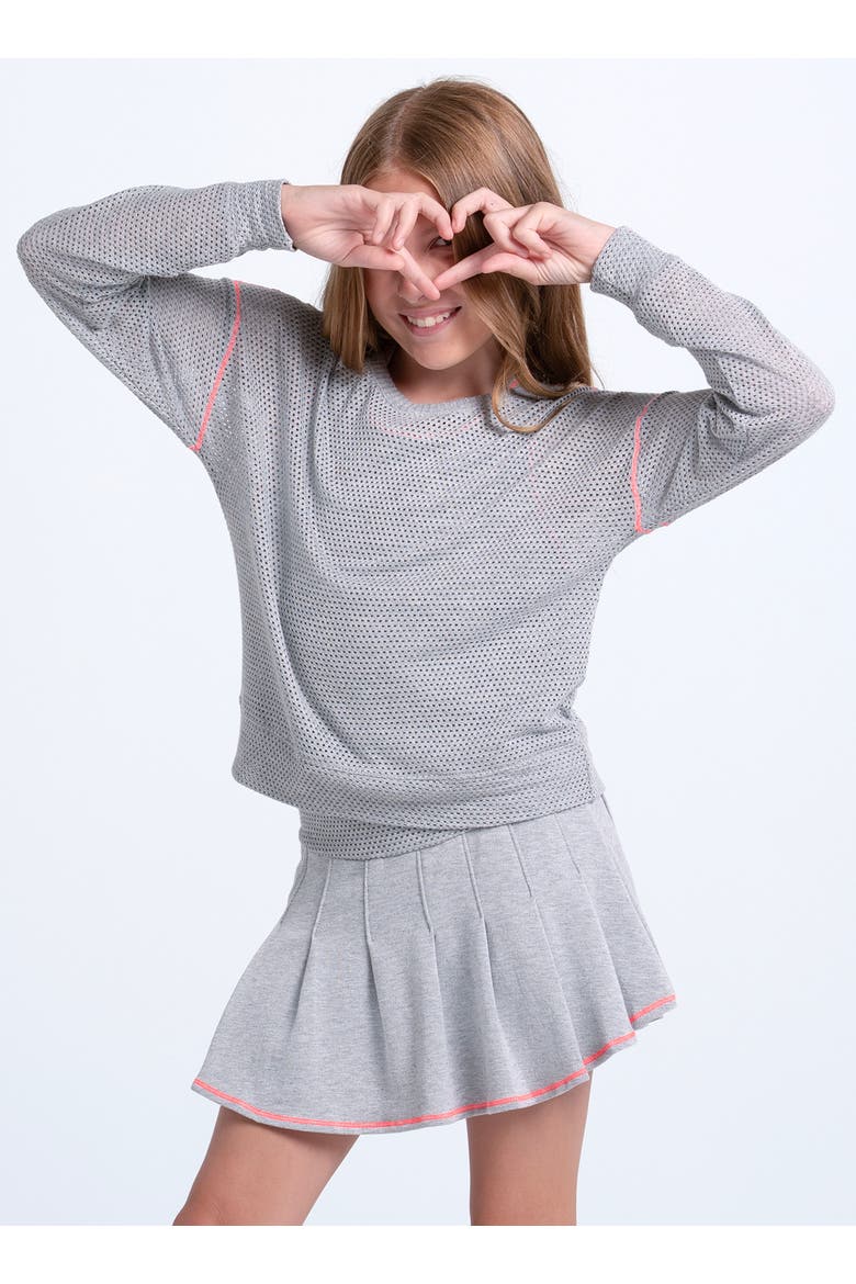 Girls' Chill Day Grey Long Sleeve Top, Main, color, Heather Grey