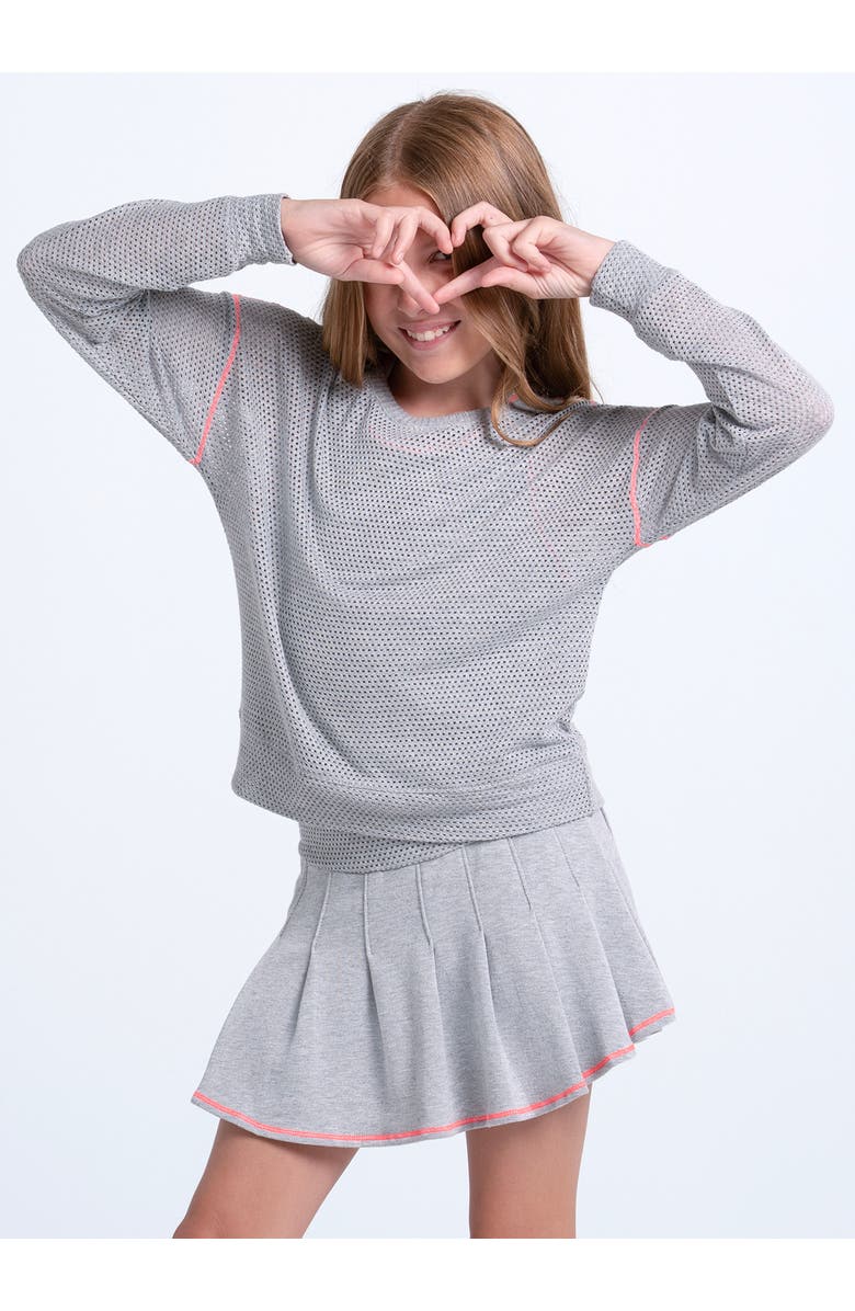 Lucky in Love Girls' Chill Day Grey Long Sleeve Top, Main, color, Heather Grey