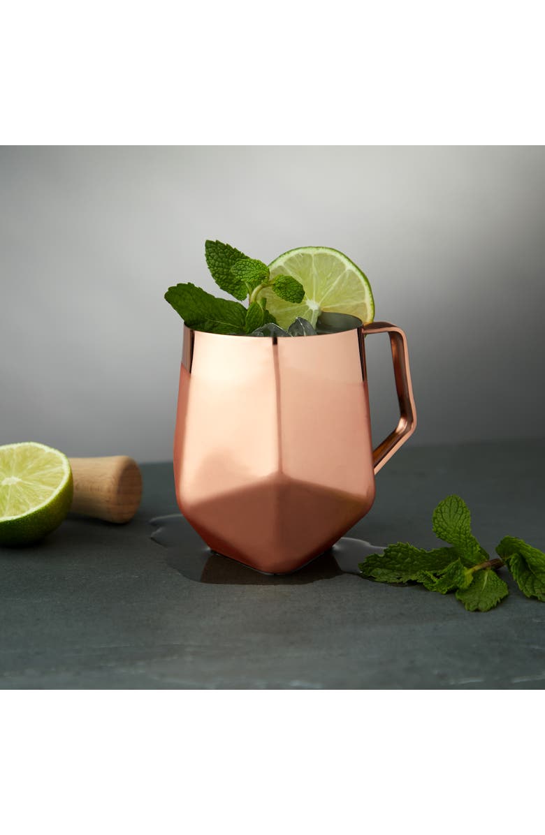 Viski Seneca Faceted Moscow Mule Mug in Copper, Alternate, color, Copper