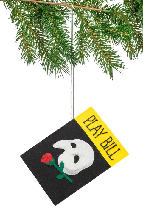 Handmade Playbill Felted Wool Ornament