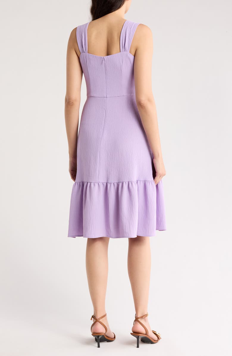 Eliza J Button Front A-Line Midi Dress, Alternate, color, Lilac
