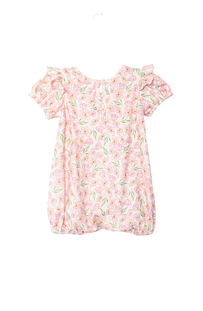 Mabel + Honey Wild Savanna Short Gathered Sleeve Romper, Alternate, color, Pink
