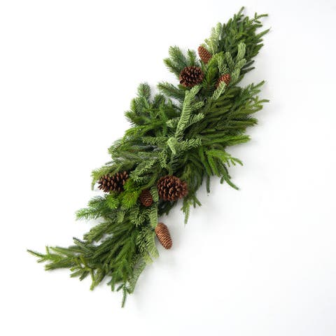 Real Touch Norfolk, Spruce & Juniper Christmas Front Door Holiday Table Swag