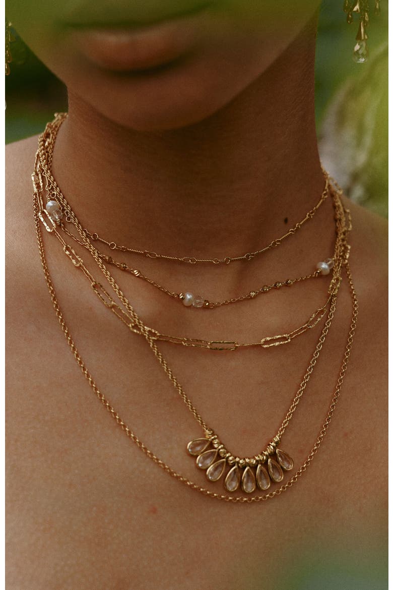 Aeolian Echo Necklace Set, Alternate, color, Gold