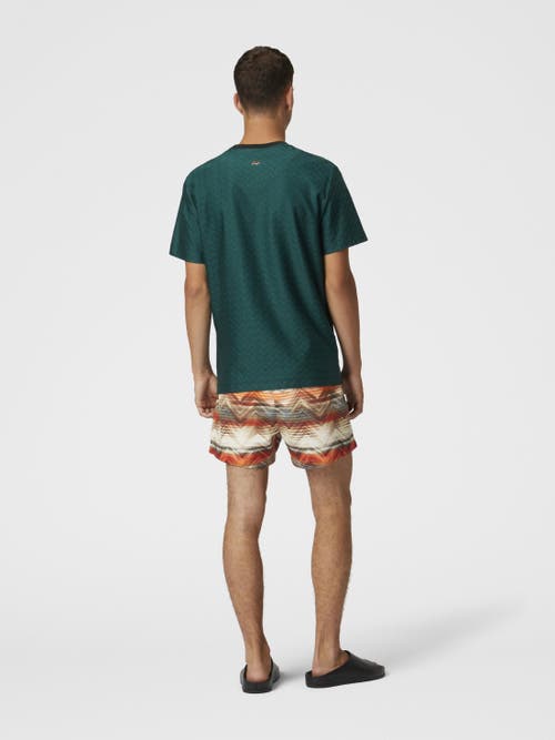 Missoni Swim Shorts With Macro Zig Zag Dégradé Print In Orange