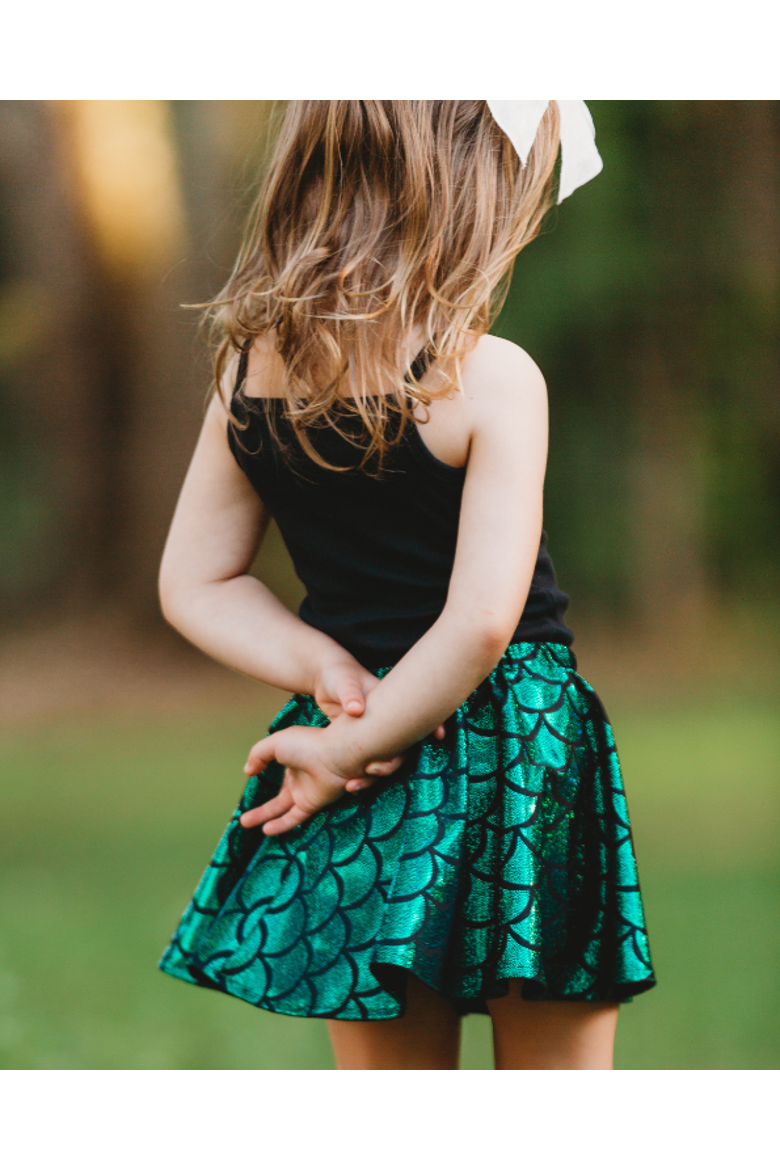Girls Novelty Circle Skirt, Alternate, color, Elf Mermaid Sparkle