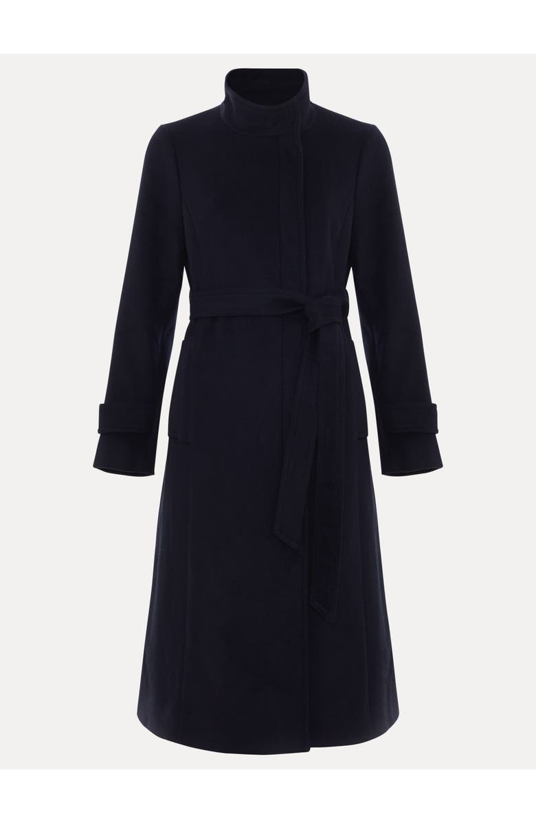 Phase Eight Dakota Belted Funnel Collar Coat, Alternate, color, Navy