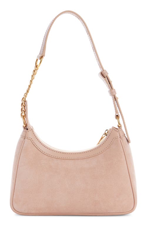 Balmain B-army Suede & Leather Hobo Bag In 0dx Light Pink