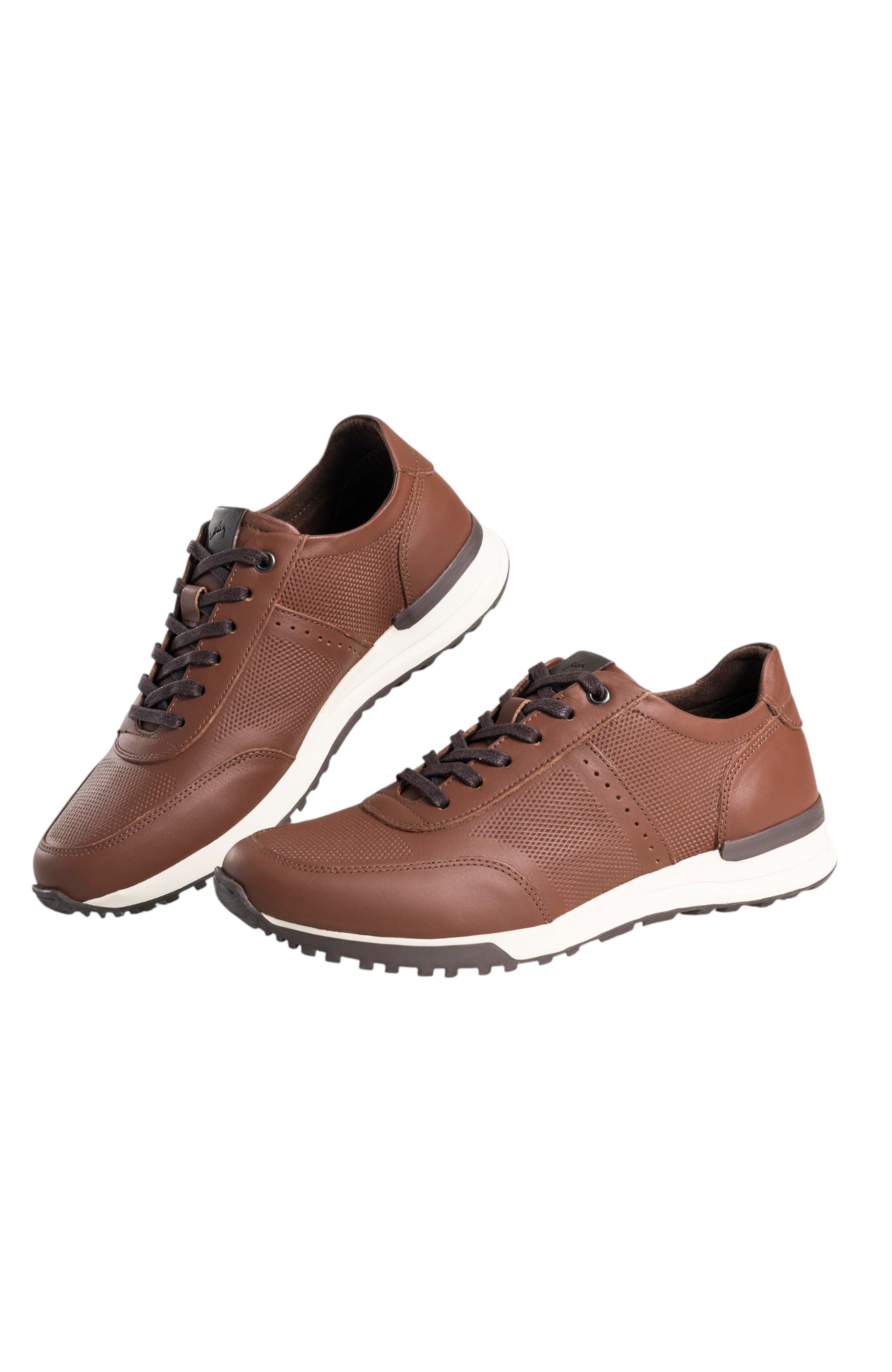 Vuelos Full Grain Leather Sneakers, Alternate, color, Brown