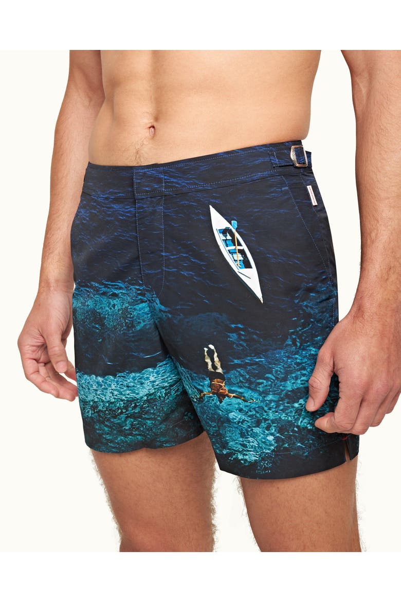 Bulldog Mid-Length Swim Shorts, Alternate, color, DEEP SEA