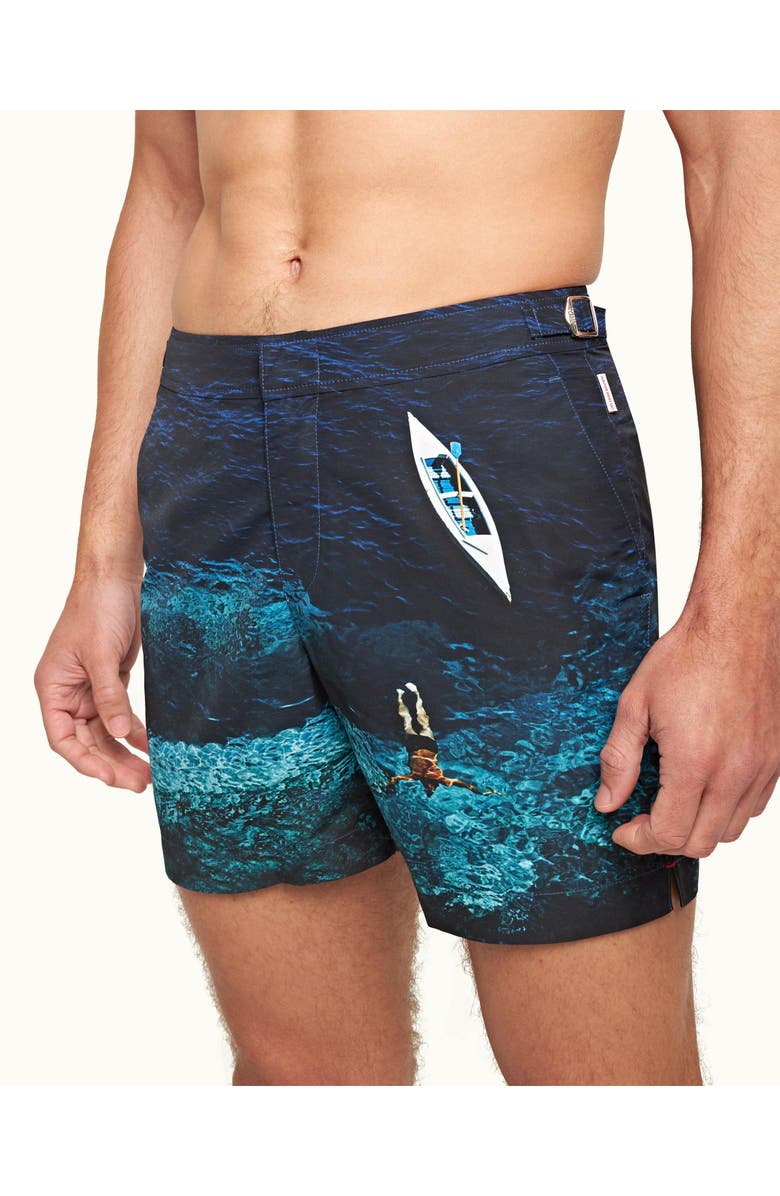 Orlebar Brown Bulldog Mid-Length Swim Shorts, Alternate, color, Deep Sea