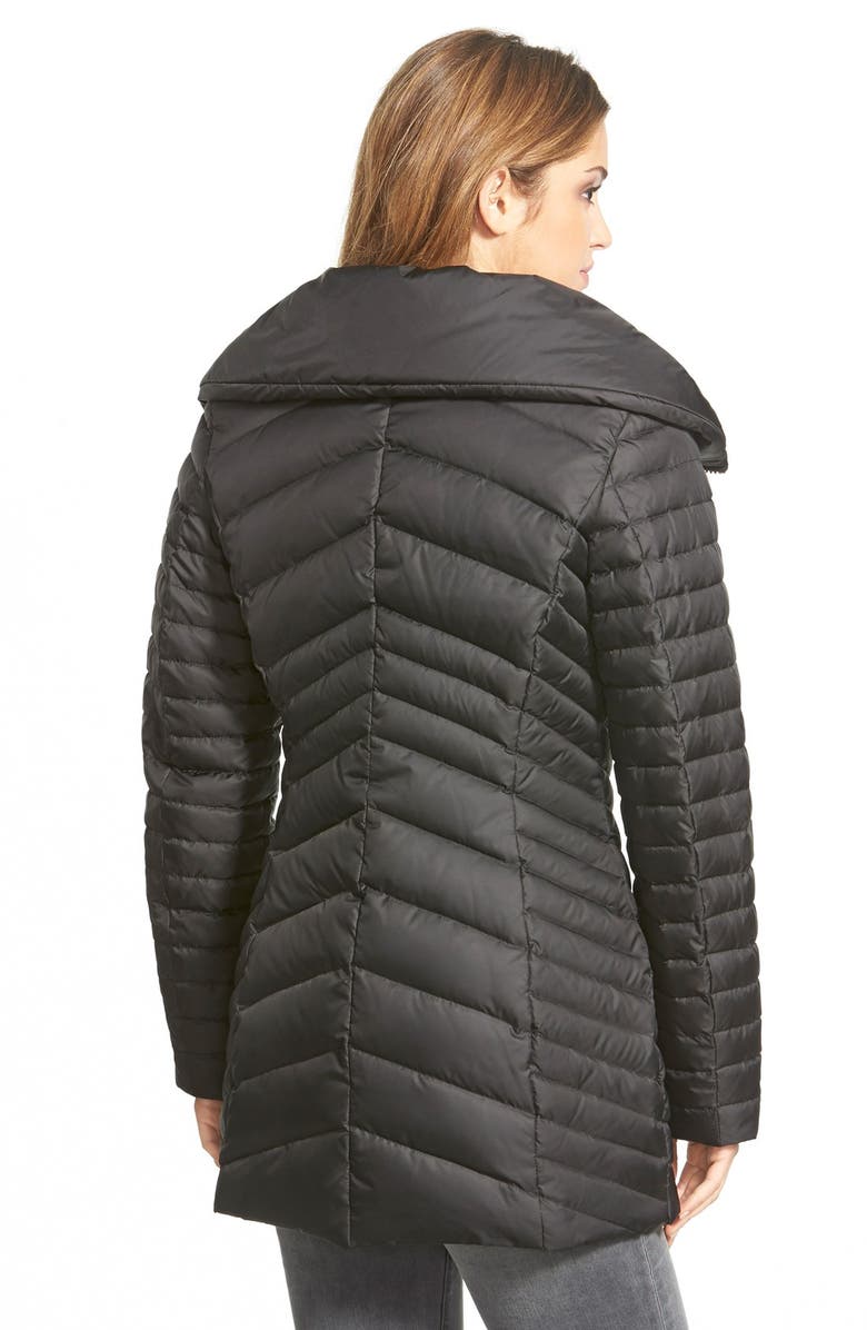 Marc New York 'Kirby' Chevron Quilted Pillow Collar Down & Feather Fill Coat, Alternate, color, 